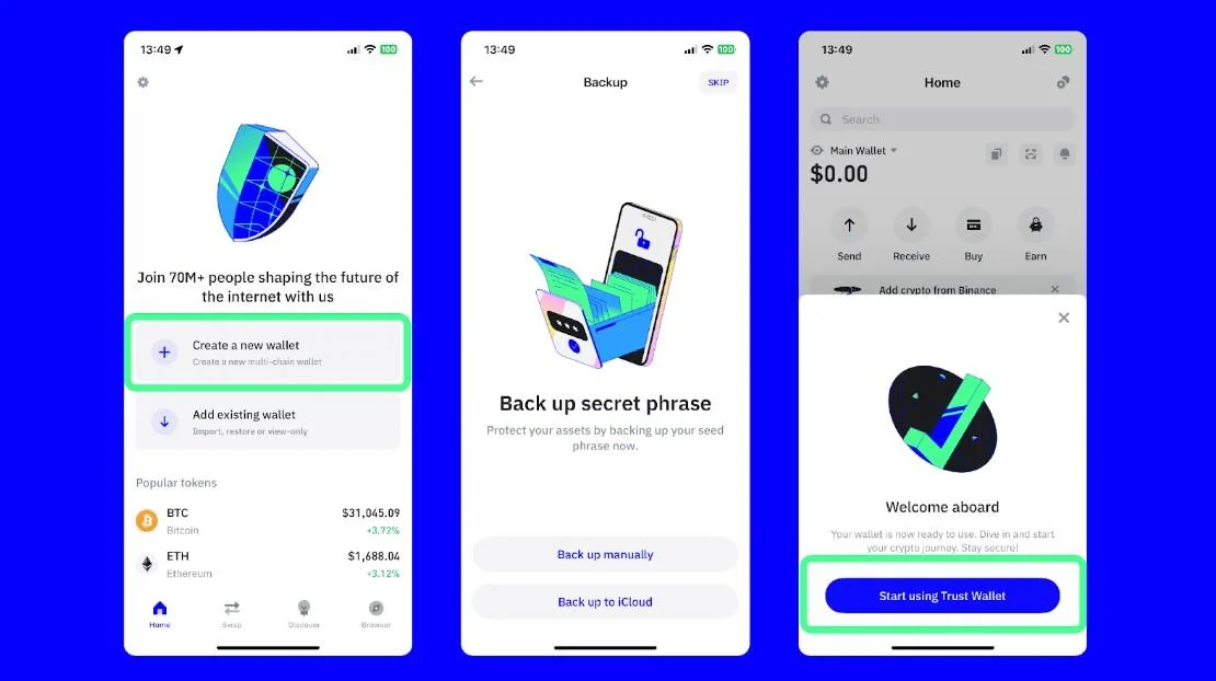 آموزش خرید ترون در تراست والت ساخت کیف پول تراست ولت